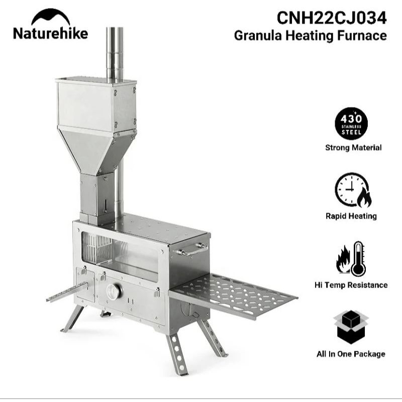 KOMPOR TUNGGU OVEN NATUREHIKE CNH22CJ034 HEATING STOVE FIREWOOD MULTIFUNCTION PORTABLE  KOMPOR KAYU 