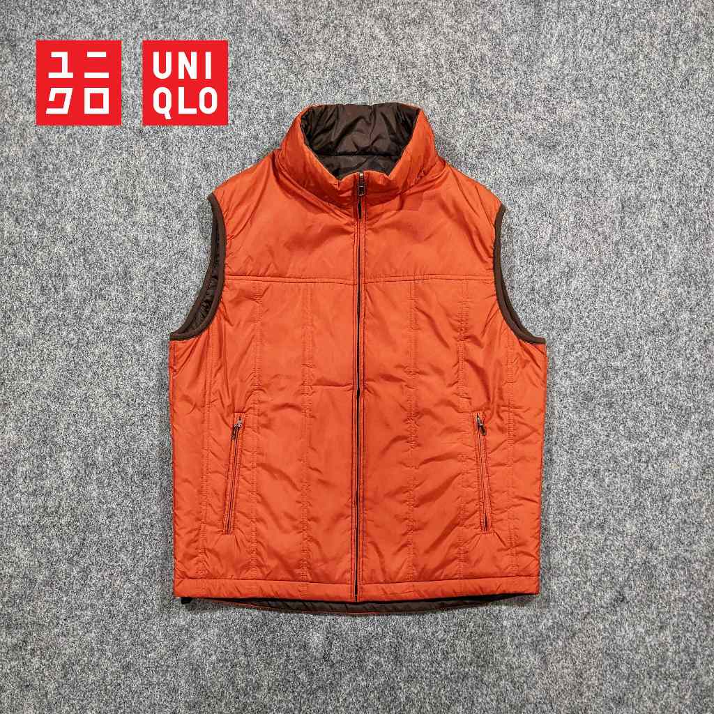 Uniqlo Reversible - Rompi Vest Outdoor Pria Gunung Sport Hiking Camping Down Dacron Microfiber Secon