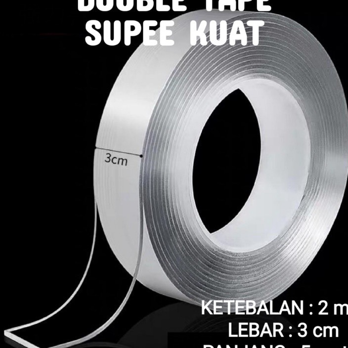 

COD NEWPRODUCT 3gram2mmX5meter Double Tape Nano Tape Ivy Grip Tape Isolasi Selotip 2 Sisi Kuat Dicuci