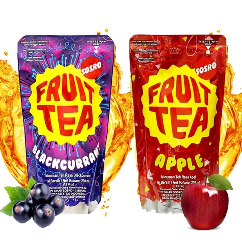 

Fruit Tea Pouch Sosro Blackcurrant / Apel 200ml 1 Dus (isi 24 pcs)