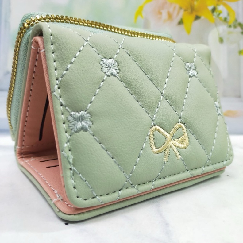 Bisa COD COD DOMPET WANITA MINI LIPAT 3 KOIN KARTU RESLETING DOMPET KECIL WANITA FOREVER YOUNG burua