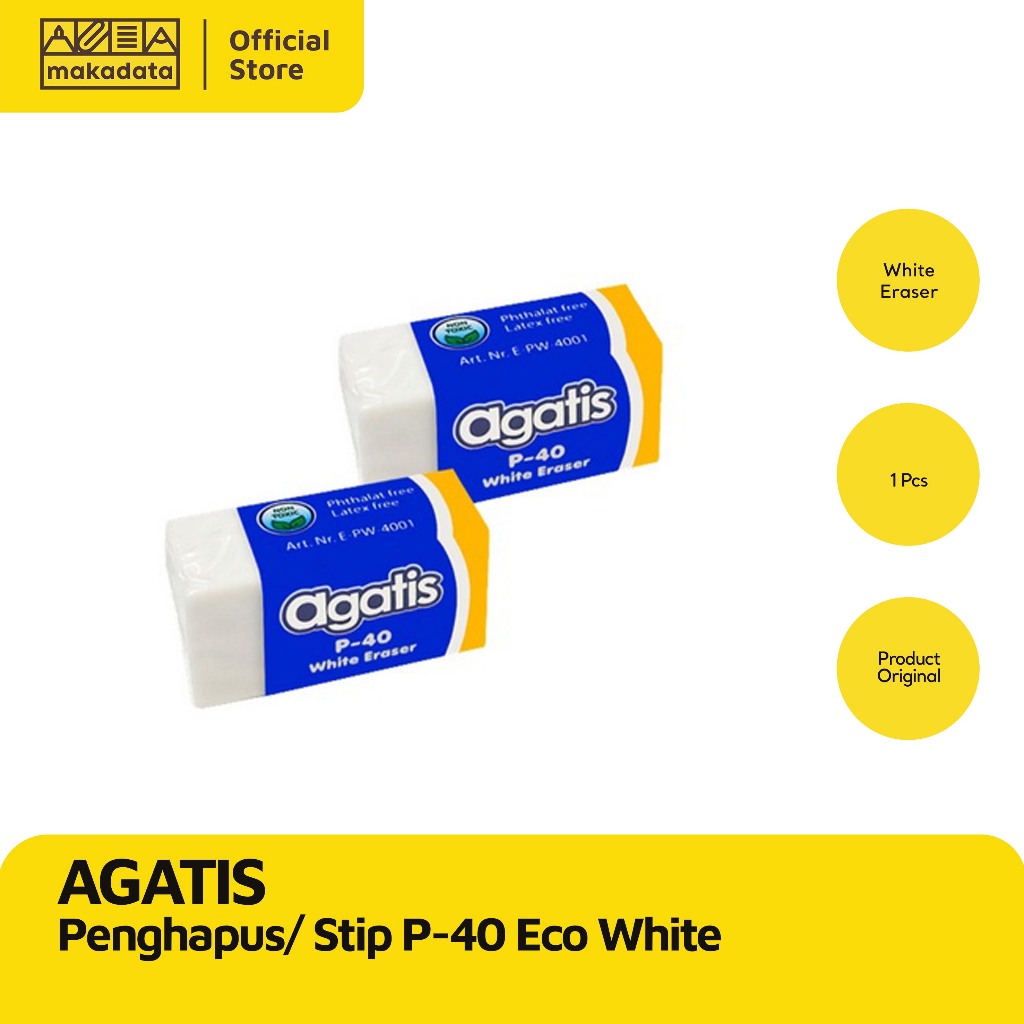 

ERASER/PENGHAPUS/STIP AGATIS B-40 ECO WHITE (1PCS) MURAH