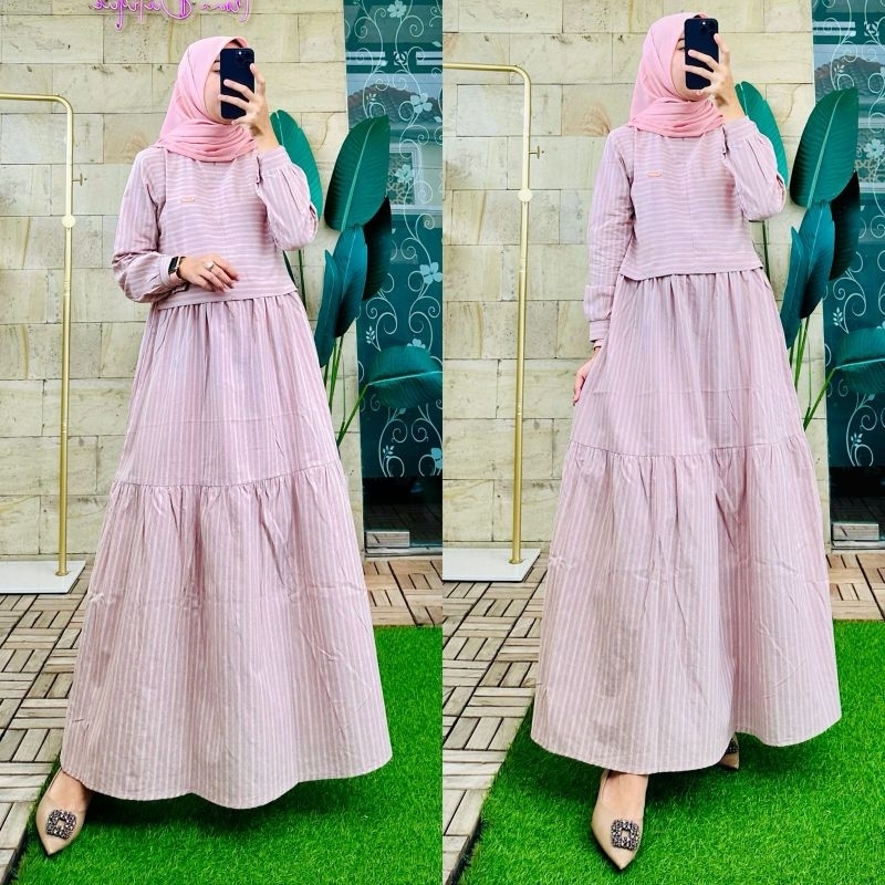 Ready dress Dimara || dress Cotton Triset | Athayaa triset