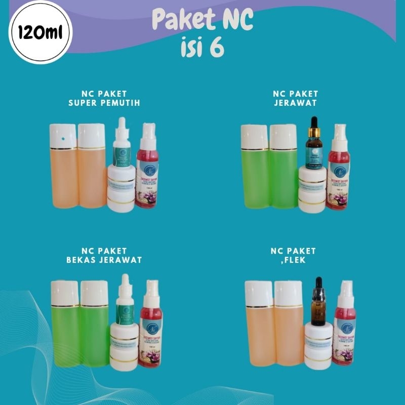 PAKET NC SUPER PEMUTIH ISI 6 WAJAH SENSITIF//NC PAKET PEMUTIH