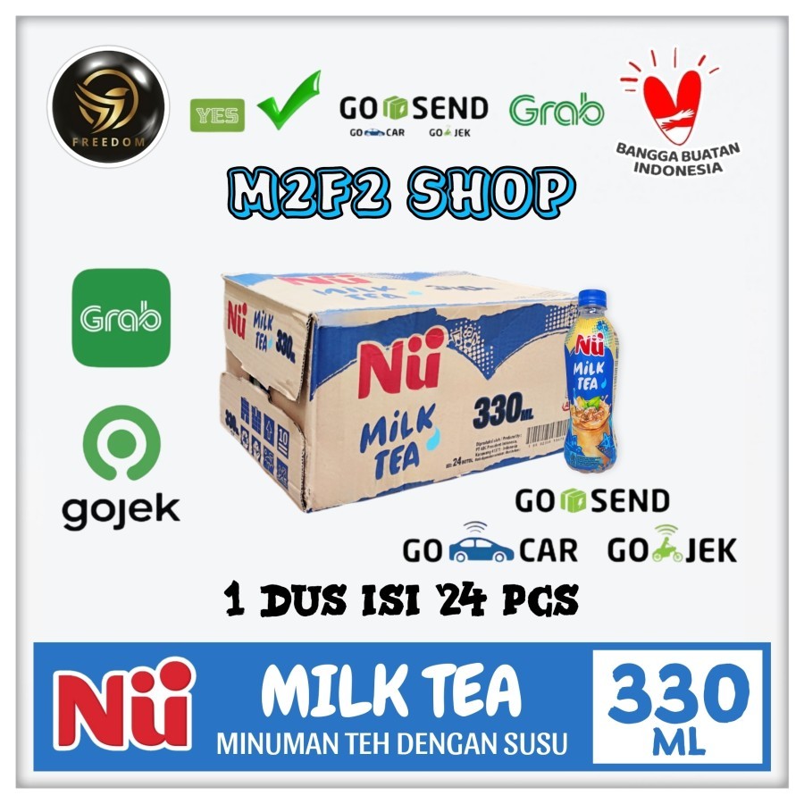 

NU Milk Tea | Teh Rasa Susu Original Botol Pet - 330 ml Kemasan Karton (Khusus Bluebird/Gosend/Grab)