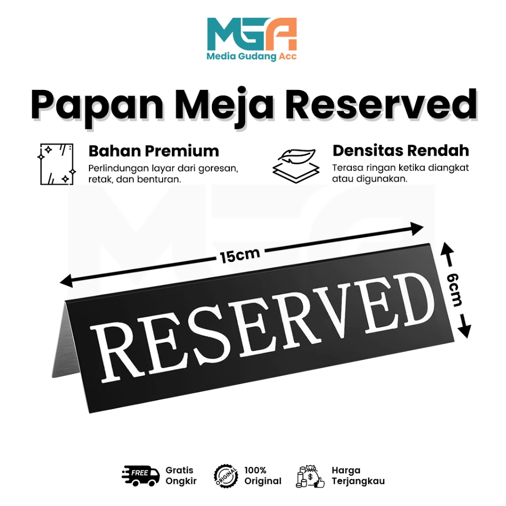 

PAPAN MEJA RESERVED / TANDA RESERVED AKRILIK STAND SIGN TABLE HITAM