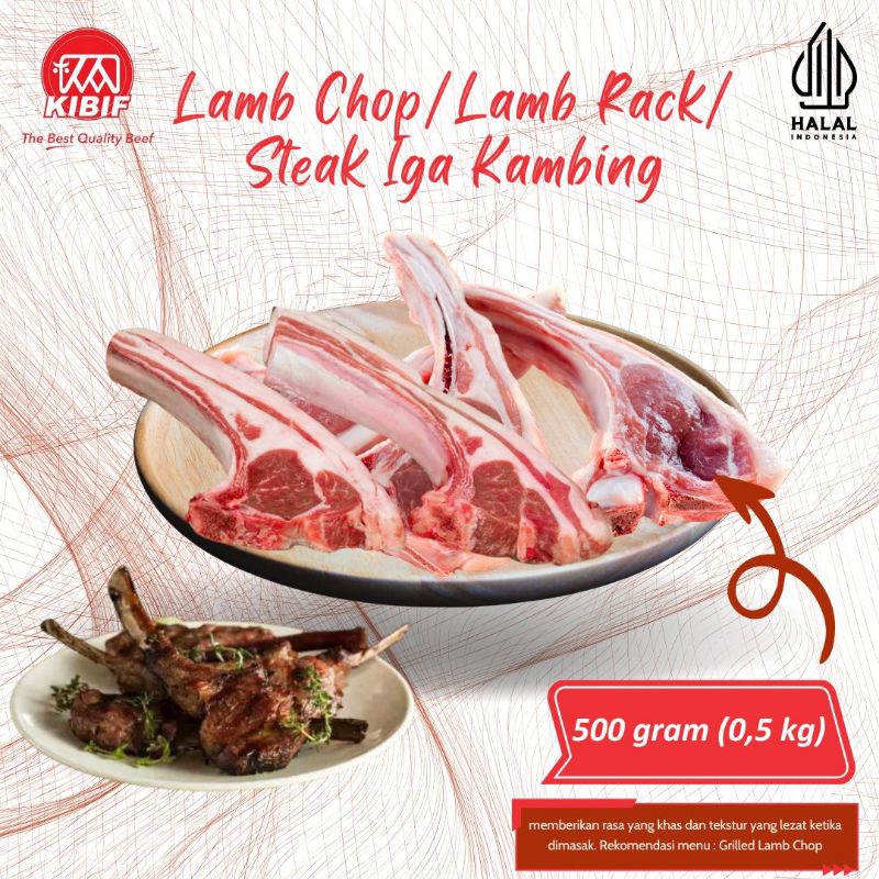 

Lamb Chop / Lamb Rack / Steak Iga Kambing 500gr