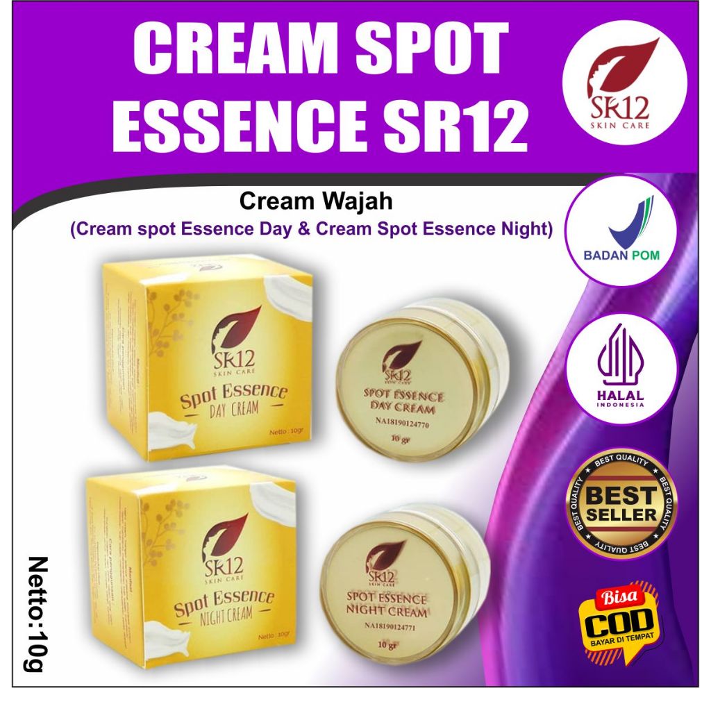 Spot Essence SR12 | Spot Essence Day Cream & Spot Essence Night Cream | Krim Wajah SR12 Skincare