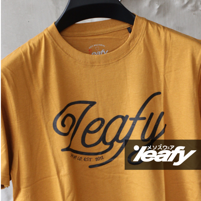 LEAFY AL-003 / KAOS PRIA LENGAN PENDEK Bahan Cotton Anti Bakteri Sablon Discharge