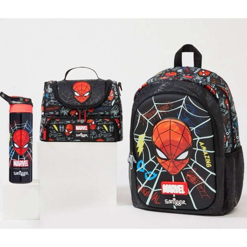 Smiggle Backpack Bottle Marvel Disney Spiderman Cinderella Mermaid Princess Ariel mermaid Pencil Cas