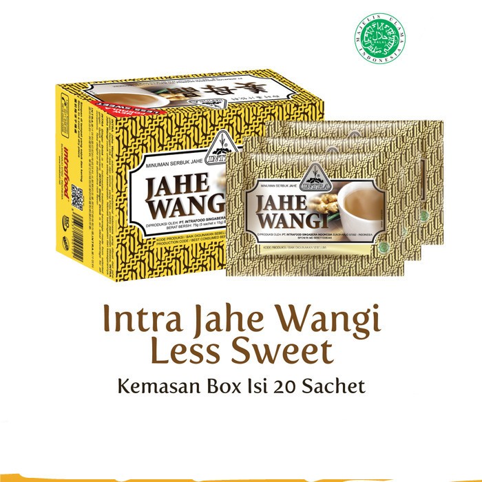 

Intra Jahe Wangi Less Sweet 360gr - Isi 20's - Intrafood - Intra Food (HARGA SATUAN BOX)