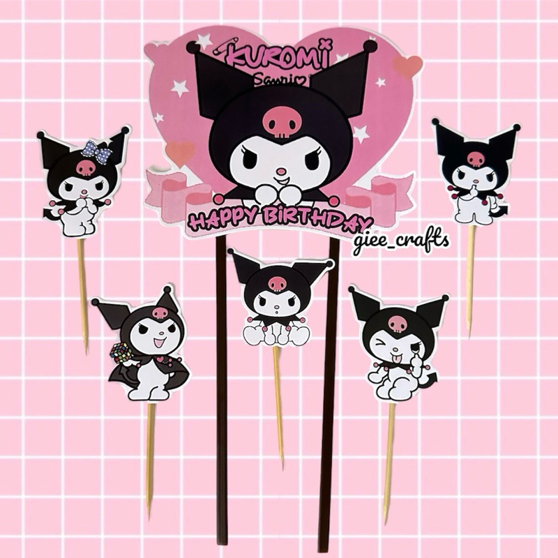 CAKE TOPPER SANRIO KUROMI / HIASAN KUE SANRIO KUROMI / TOPPER KUE KUROMI / TOPPER SANRIO / SANRIO KU