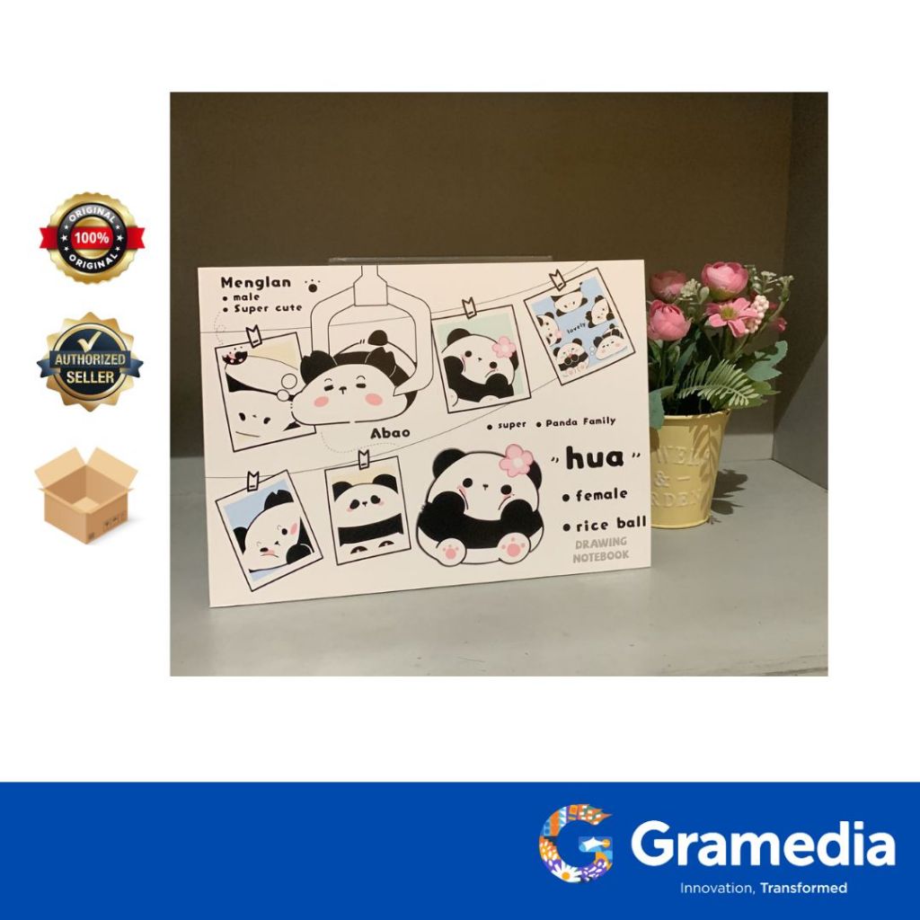 

Gramedia Surabaya - kako cute panda drawing book A4 white