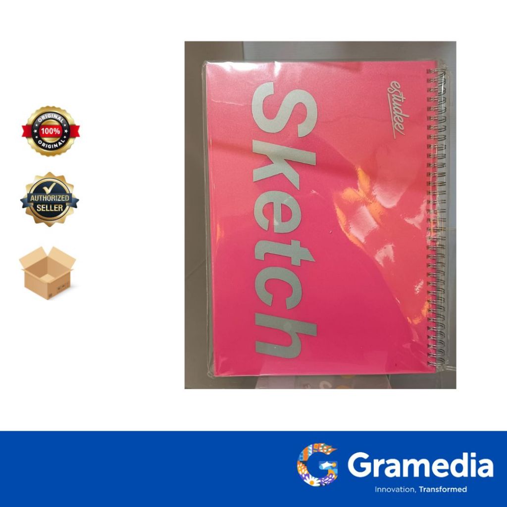 

Gramedia Surabaya - estudee sketchbook ring 110 gsm 45sht A4 pink