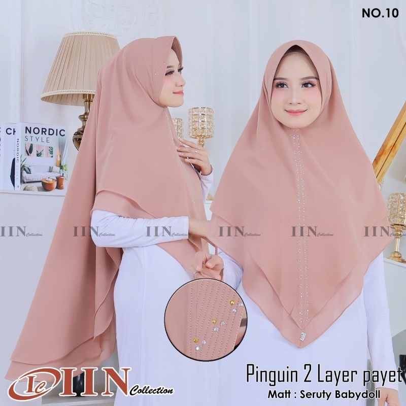 Hijab Khimar ceruty Payet babydoll | pinguin size 10