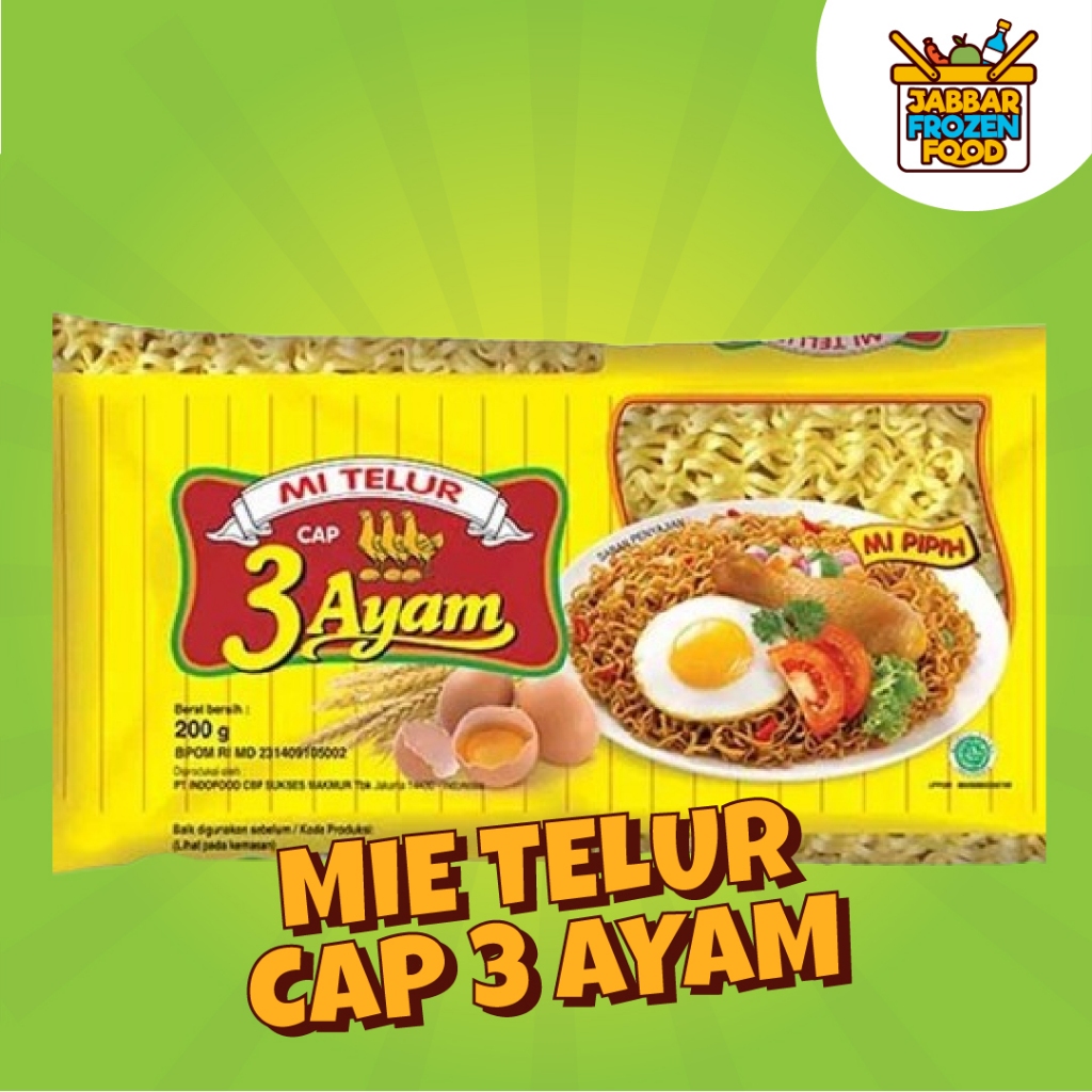 

Mie Telur Cap 3 Ayam 200gr