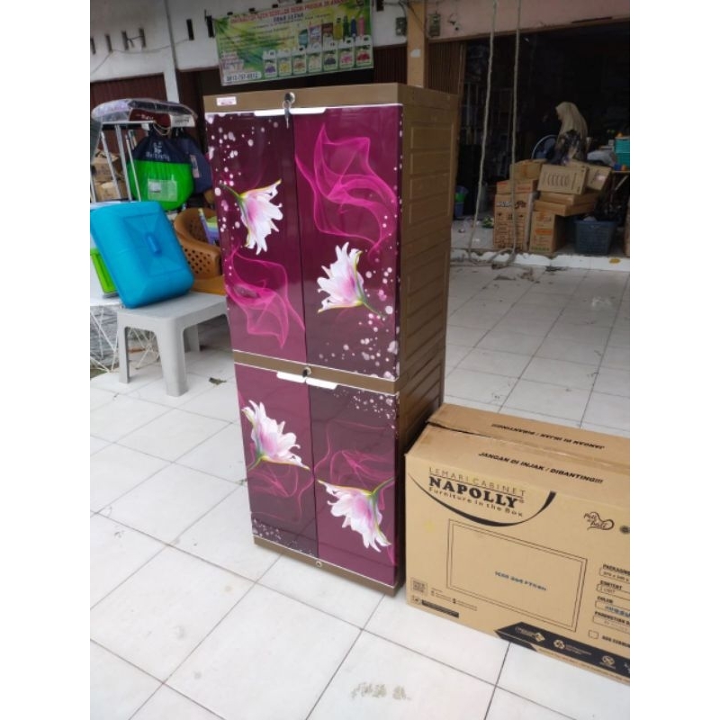 LEMARI NAPOLLY ICAB 204 PTRON BROSU & TEAK WOOD