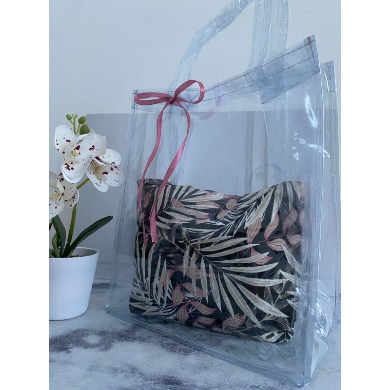 

Tas Mika Transparan/Tas hampers snack/Tas Hampers/Tas Bridesmide/Pvc bening