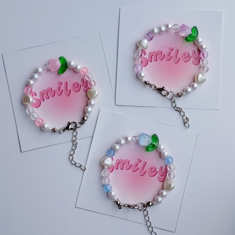 [SMILEY.BEADS] Flower Beads Bracelet - Gelang Manik Korea - Beads Bracelet