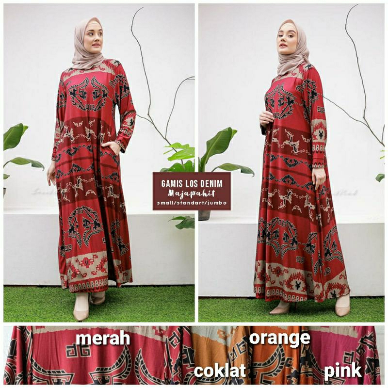 Gamis Jess Nad denim S/M, songket majapahit