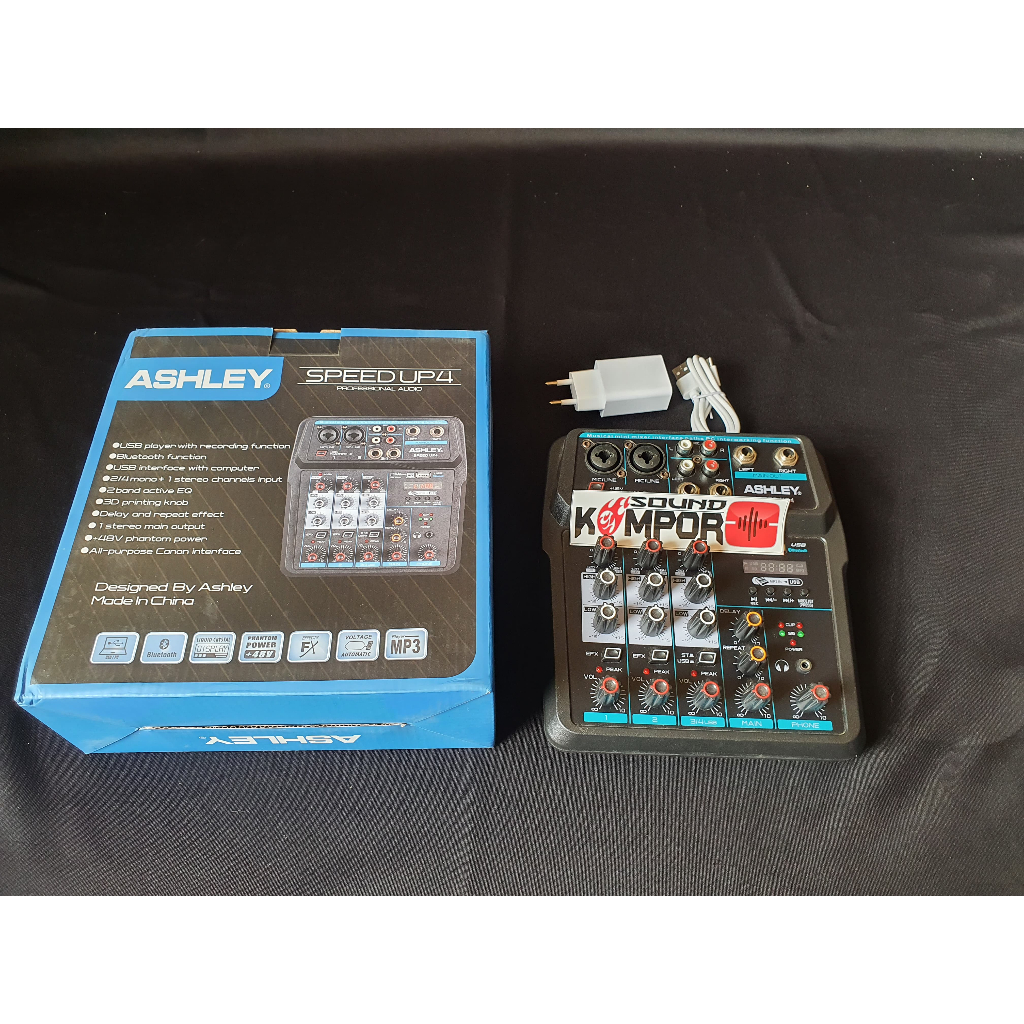 MIXER ASHLEY SPEED UP 4 (4 CHANNEL) USB & BLUETOOTH MIXER MINI ASHLEY SPEEDUP4 SPEEDUP 4