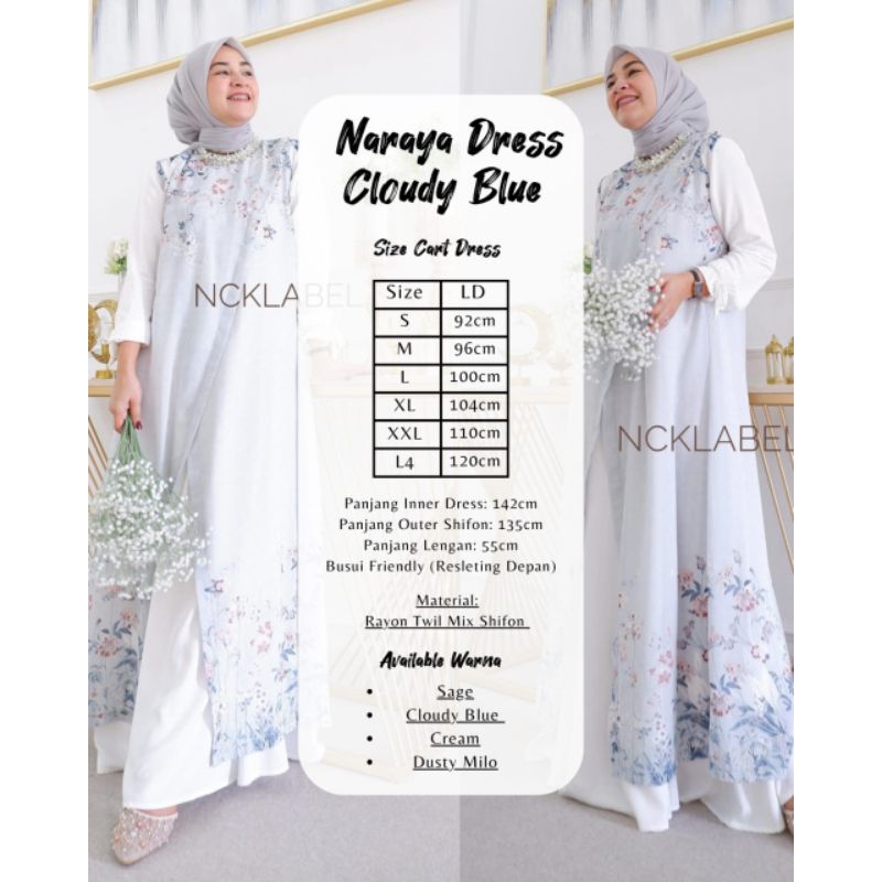 NARAYA DRESS NCK LABEL / gamis terbaru ncklabel