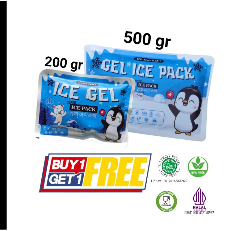 ICE GEL PAKET 2 ICE PACK GEL 500gr+200gr Besar Kecil Ice Gel Pack Asi P Ice Gel kipas angin Ac Ice g