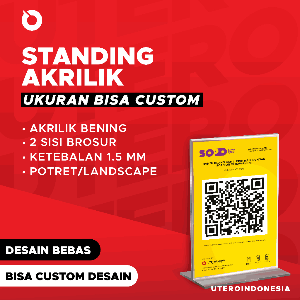 

STANDING AKRILIK CUSTOM (QRIS,BROSUR)