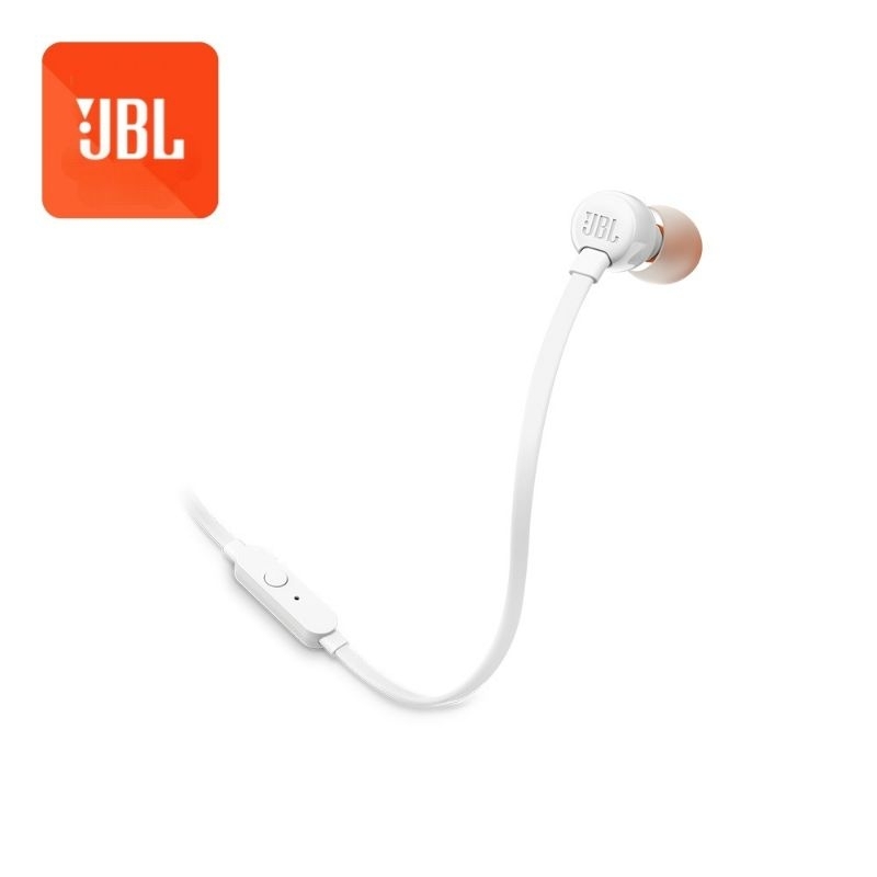 [ORI 100%] JBL T110 in Earphones with Microphone | Earphone / Headset JBL Tune 110 - White Garansi Resmi IMS