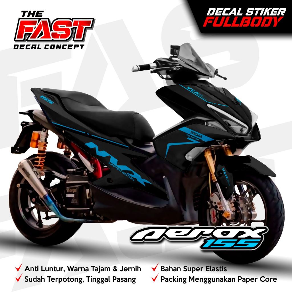 Decal Stiker Fullbody Yamaha Aerox Motif Nvx Hitam Terbaru Striping Aerox Hitam Nvx Full Body
