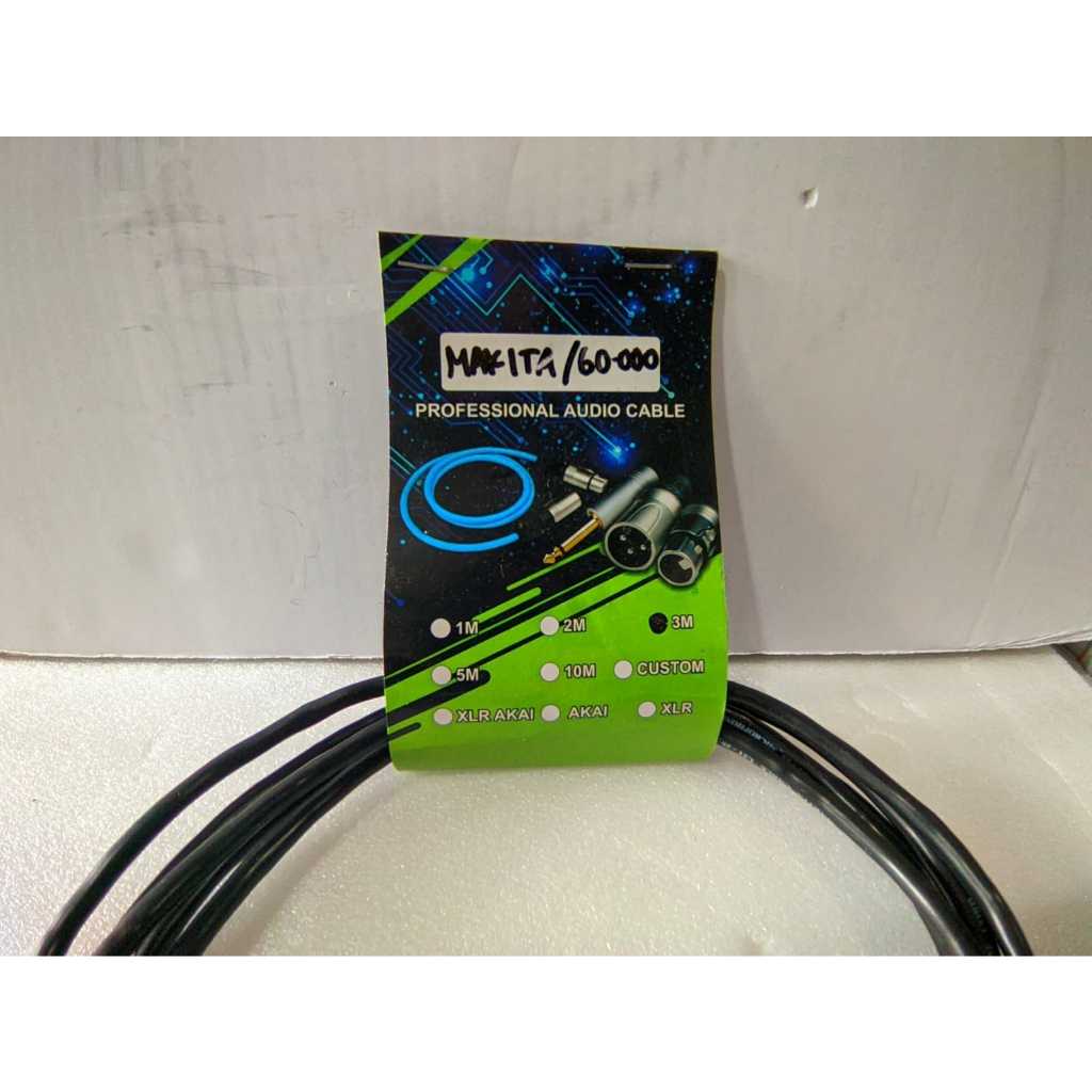 kabel mic kabel michrophone makita jadi + jack toa warna hitam