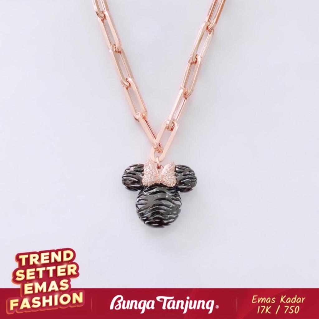 KALUNG DISNEY PAPERCLIP MICKEY MINNIE - EMAS 17K - BUNGA TANJUNG GOLD