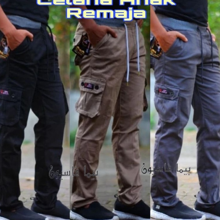 Cuci Gudang Celana Cargo anak remaja 815 tahun  celana panjang cinos hitam  Celana anak Rip kolor
