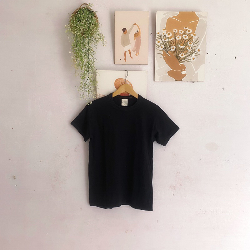 KAOS POLOS HITAM KNIT / BASIC TSHIRT