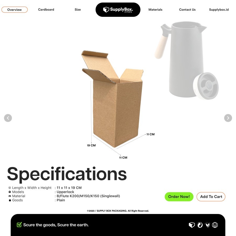 KARDUS BOX PACKAGING 11 x 11 x 19 CM | Dus Packing Botol 330–600ml | Box Parfum & Skincare | Kardus 