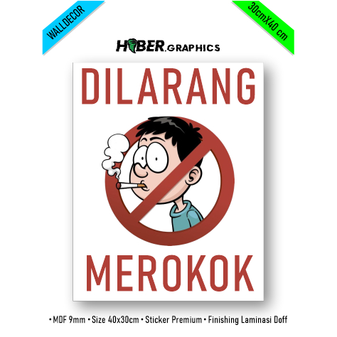 Walldecor walpaper hiasan dinding DILARANG MEROKOK