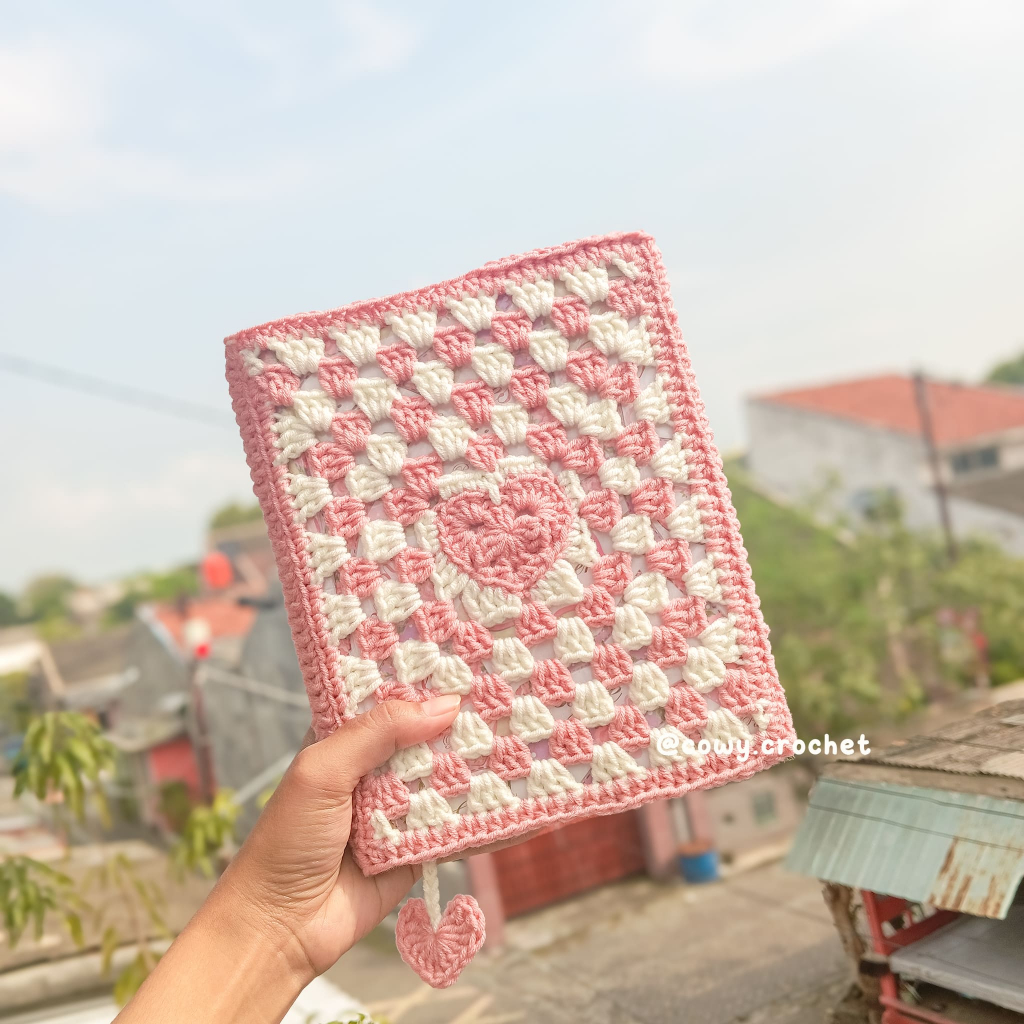 Sampul Buku Rajut viral tiktok Granny Square / Sampul Binder / Binder Cover / Book Sleeve / Sampul B