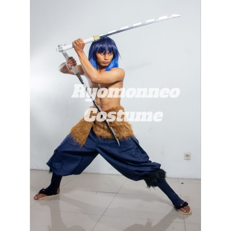 KOSTUM COSPLAY INOSUKE INC KOSTUM, Topeng babi, WIG, WEAPON, EX GETA