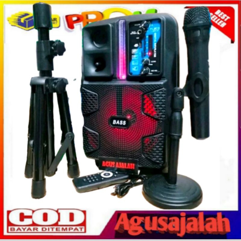 Speaker Bluetooth Fleco F-8809 8'5 inchi free mic tripod