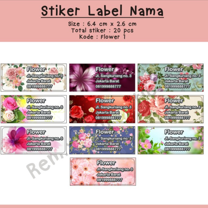 

Stiker label nama tahan air VINYL WATERPROOF / custom nama / tidak mudah sobek