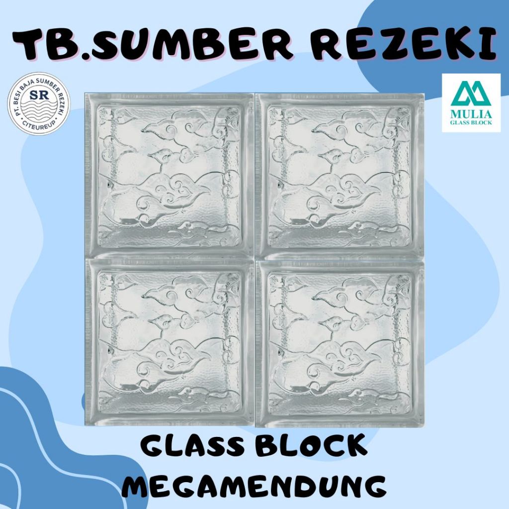 Glass Block Batik Megamendung (Buah) Kamar Mandi Dan Dapur