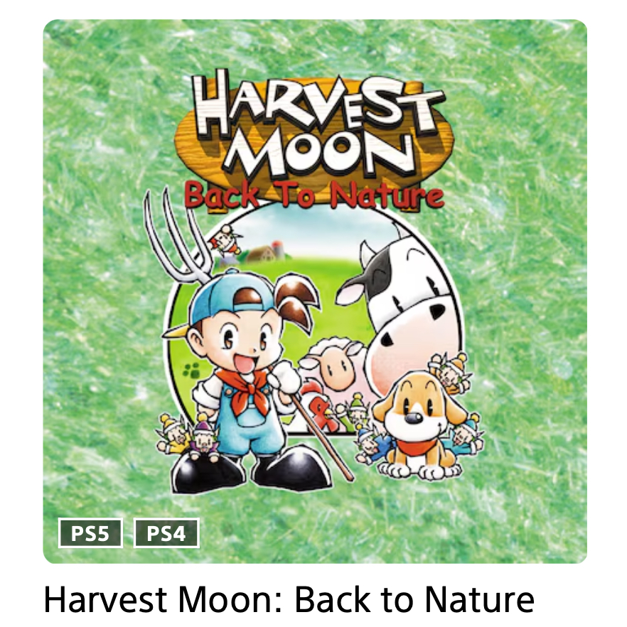 Harvest Moon Back To Nature PS4/PS5