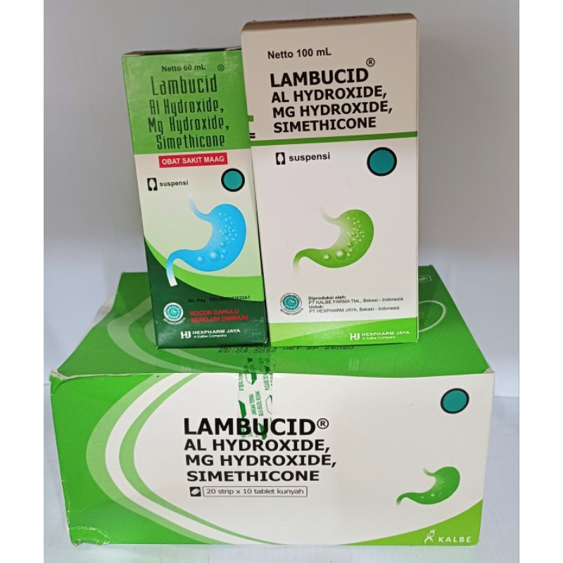 Lambucid - Obat magh (Lambucid susp. 60ml, 100ml dan Lambucid Tablet)
