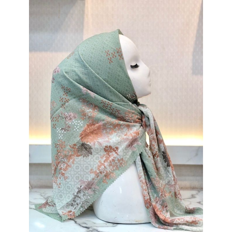 Jilbab Segiempat Voal Motif | Jilbab Voal Premium