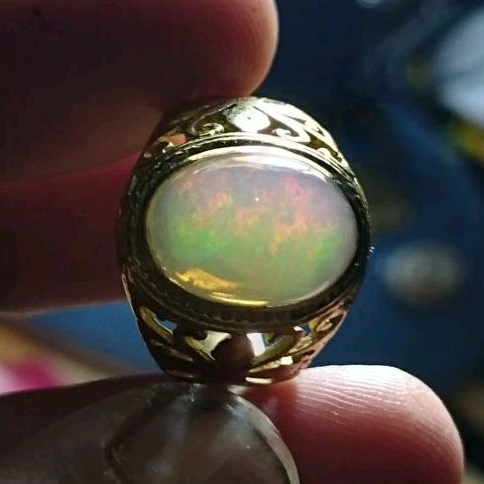 batu cincin akik kalimaya milky full jarong pelangi siang malam