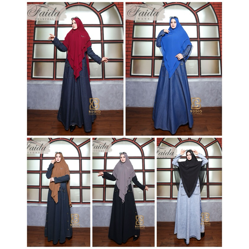 GAMIS DENIM FAIDA DENIM BUGIO TERBARU (DRESS ONLY)
