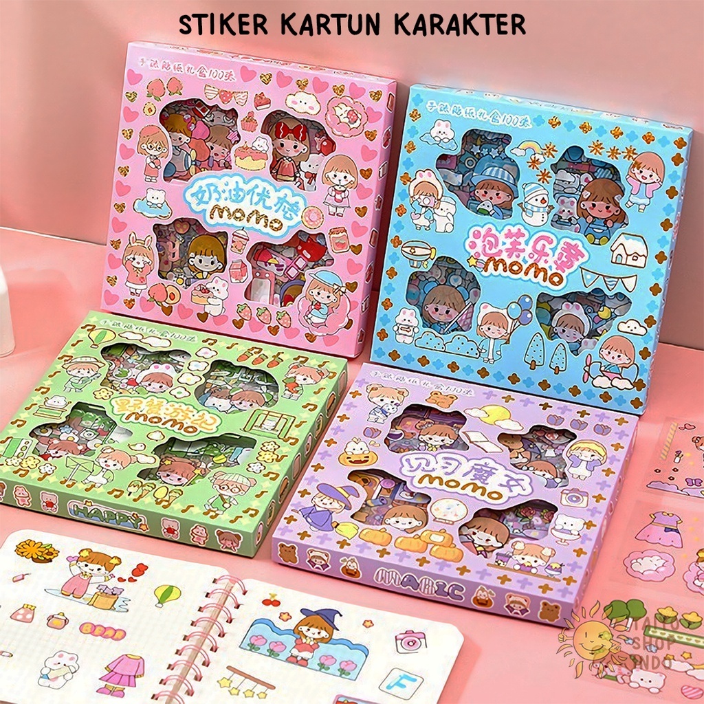 

Sticker Aesthetic Momo 2D Stiker Pack Isi 100 Lembar Kartun Karakter Korea Waterproof Deco Tumbler/ STIKER 2D 100 LEMBAR STICKER MOMO KARTUN KOREA LUCU ANTI AIR