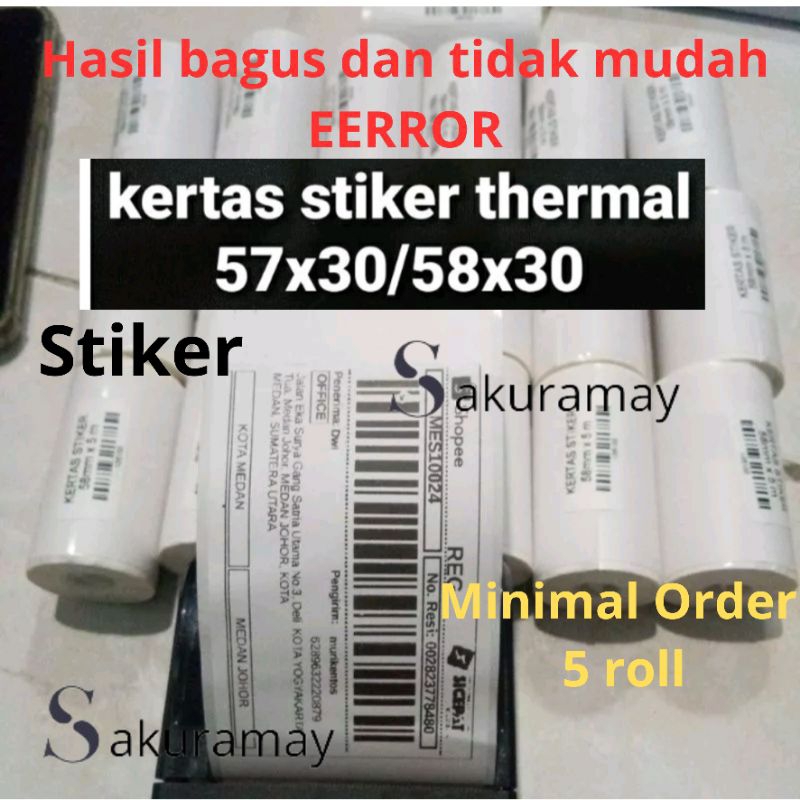 

KERTAS STICKER THERMAL 58 MM cocok untuk printer Label 58MM