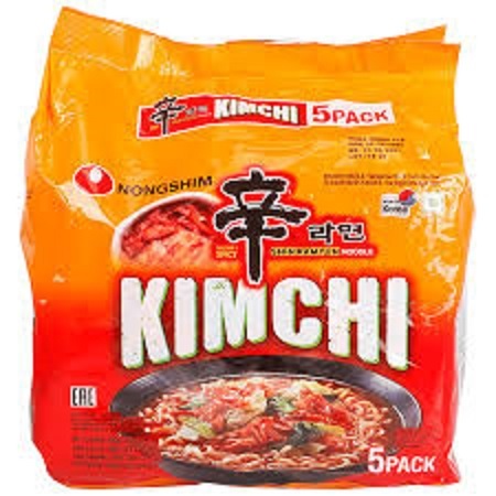 

Nongshim Shin Noodle Soup Kimchi Ramyun Multi Pack (120gr@5pcs) 600gr