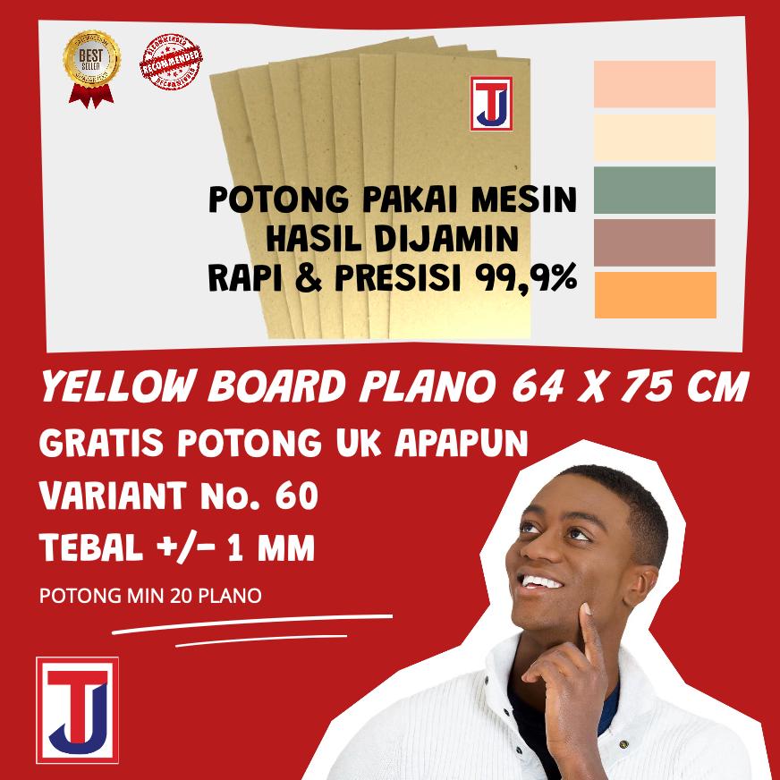 

Kertas Karton Kuning Bot / Yellow Board / Hard Cover Ukuran 64x75cm PLANO Nomor 60